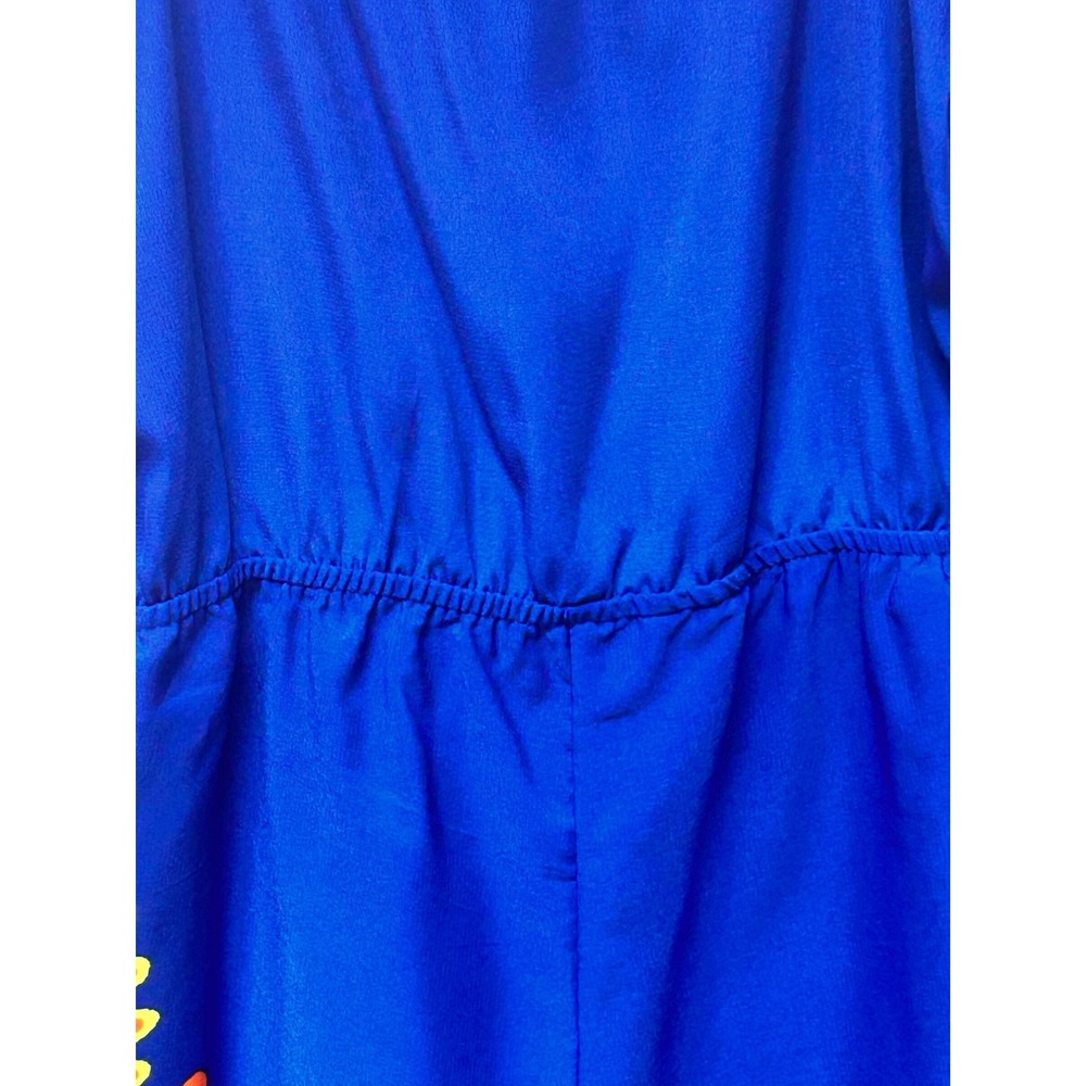 Sweet Wanderer Blue Dashiki Print Romper Boho Spaghetti Strap Womens Medium - Picture 5 of 6